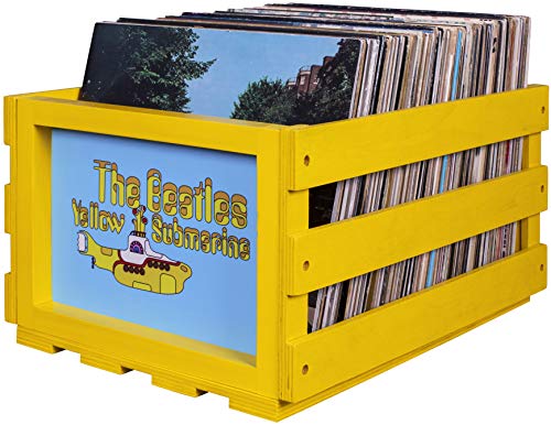 Crosley AC1004A-NA Aufbewahrungsbox für bis zu 75 Alben The Beatles Yellow U-Boot