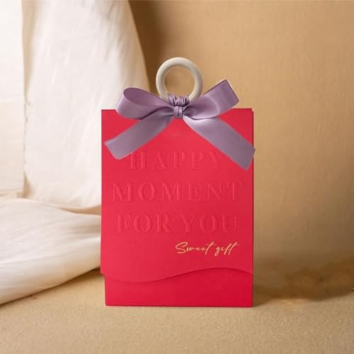 20/50PCS Hochzeit Süßigkeiten Geschenktüten mit Holzring Papiertüte Schokolade Verpackung Box Hochzeitsgeschenk für Gäste Geburtstagsfeier