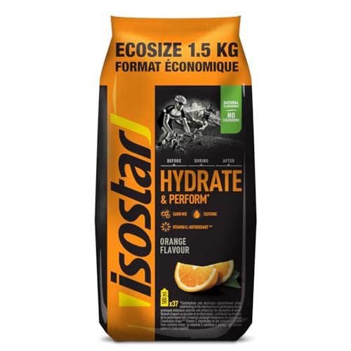 Isostar Hydrate und Perform Drink Orange - 1.5kg isotonisches Getränkepulver - Elektrolyt Pulver zur Unterstützung der sportlichen Leistungsfähigkeit - Elektrolyte Pulver