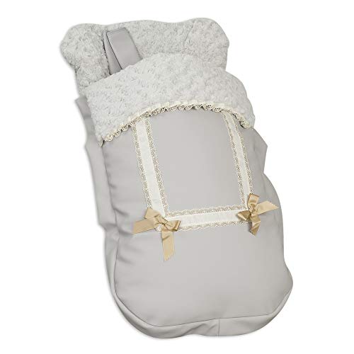 Universal-Fußsack für Babys, mit Fußsack aus Fleece, abnehmbar mit Reißverschlüssen. Maschinenwaschbar Graues Leder