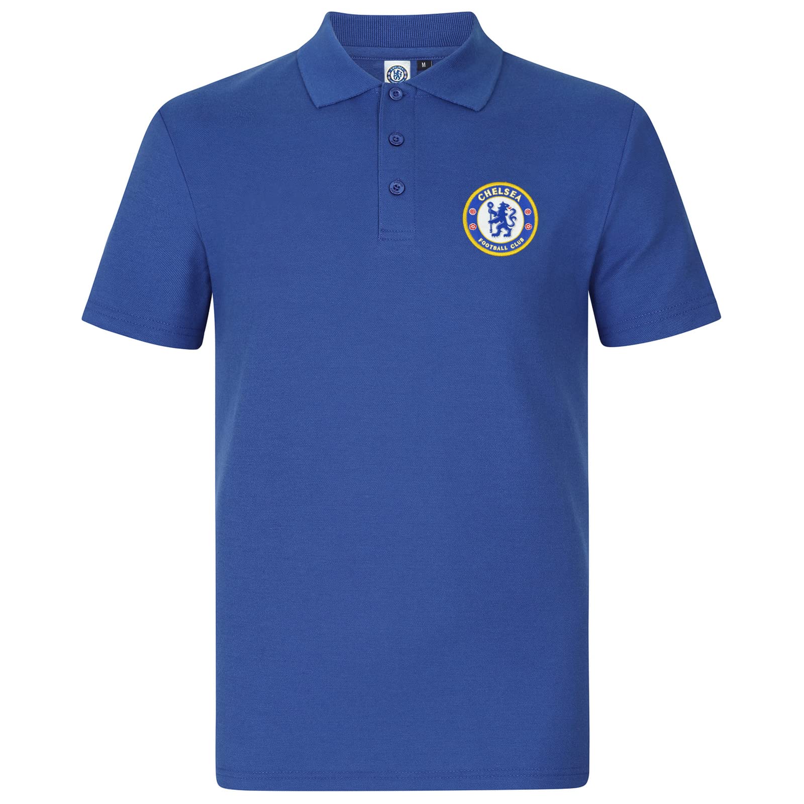 Chelsea FC Herren Polo-Shirt mit originalem Fußball-Wappen - Geschenkartikel - Königsblau - L