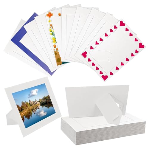 AIDIRui 30er-Pack Bilderrahmen Aus Papier, Stehend, Aus Weißem Karton, für 10,2 X 15,2 cm Große Fotos, mit Staffelei-Rahmen zum Selbermachen