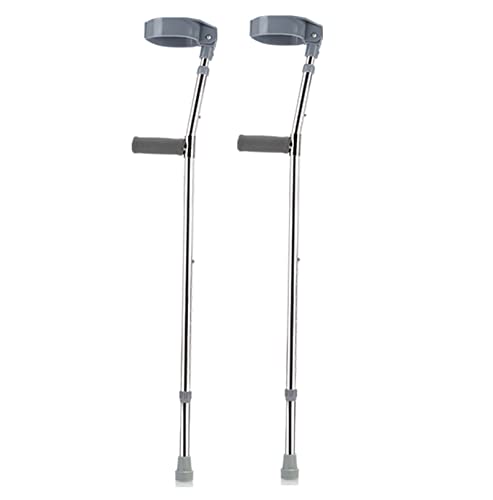 Verstellbare Krücken für Erwachsene, Unterarmkrücken mit Manschetten, ergonomische PVC-Griffe, für Männer und Frauen, Belastung 100 kg