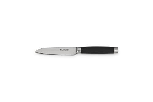 Le Creuset Santoku Messer, 13 cm 18/8 Edelstahlklinge mit glattem Schliff, Kunststoffgriff, Rostfrei, schwarz/silber