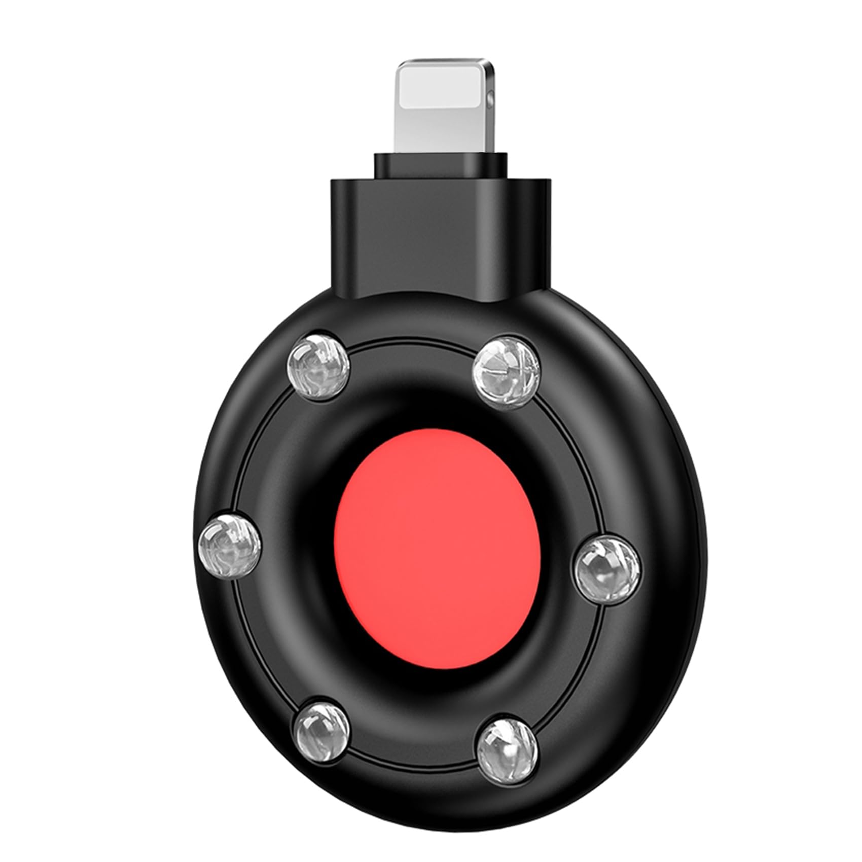 BJR Mini versteckte Kamera Detektoren Anti Spy Detektor Kamera Finder Spion LED Versteckte Gerät Detektor mit Infrarot-Sucher Taschenformat Lightning Charging (Lightning Black)