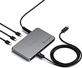 SATECHI Thunderbolt 4 Slim Hub 5-in-1, Aufladen über USB C 60W, Single 8k oder Dual 4K Display, USB 3.2 Gen2 – Kompatibel mit USB4/Thunderbolt 4 Macs und USB4/Thunderbolt 4