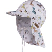 Sterntaler Schirmmütze mit Nackenschutz Dinos weiß
