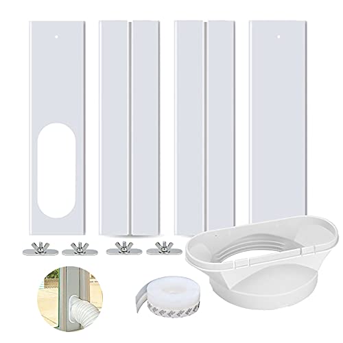 Tragbares Klimaanlagen-Fenster-Kit - Einstellbare Länge von 140 cm - Abluftschlauchplatten-Zubehör für tragbare Klimaanlage - Einfach zu installieren und zu entfernen
