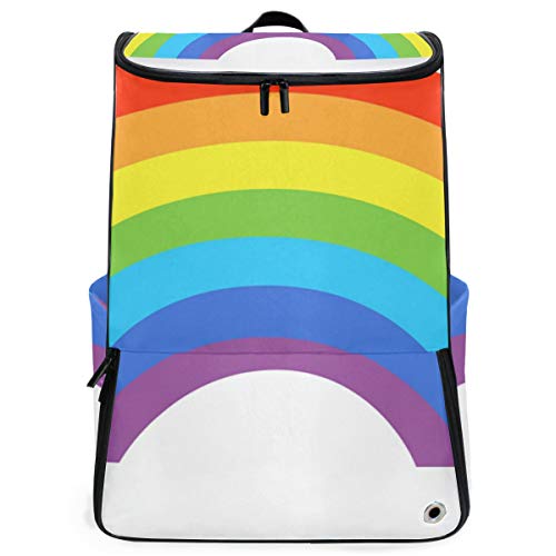 FANTAZIO Rucksack für Laptop, Regenbogenfarben, für Reisen, Wandern, Camping, Freizeit-Rucksack, groß