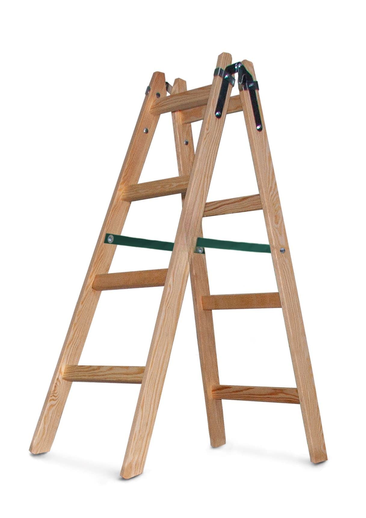 VaGo Holzleiter Trittleiter 2 x 4 Stufen Malerleiter Stehleiter Klappleiter