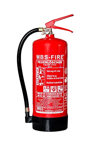 MBS-FIRE Feuerlöscher Pulver 6kg 34A=10LE Sparpaket Pulverlöscher Prüfplakette, Größe: 1, Farbe: Feuerlöscher