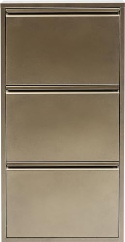 Kare Design Schuhkipper Carusa, Metall, schmal, klein, Bronze, 3 Klappen, Flurmöbel, Schuhablage, 42547, (H/B/T) 103x50x14cm