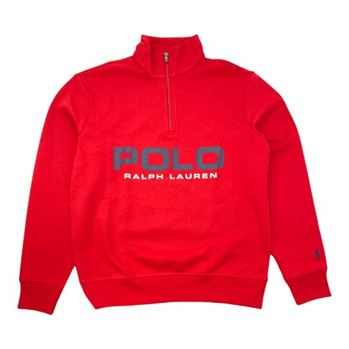 Polo RL Double Knit Tech Logo 3/4 Zip Mock Pullover Sweatshirt, rot, Groß