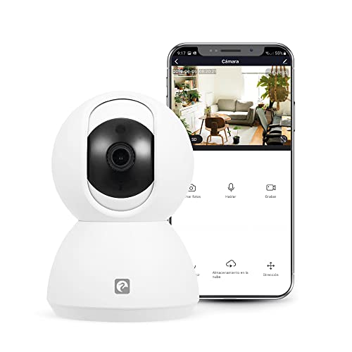 Garza - Smarthome - 360o IP-Überwachungskamera für Alexa Geräte mit Display und Google Chromecast 720p-HD-Smart-Kamera mit integriertem Mikrofon und Nachtsicht