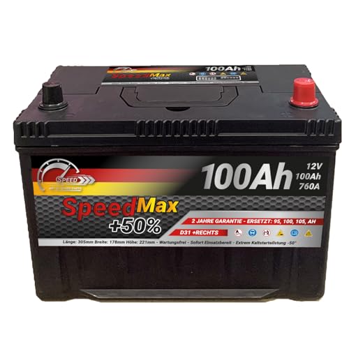 Autobatterie Starterbatterie D31 Speed Max 100Ah 760A + Dx 12v G28 Truck LKW PKW