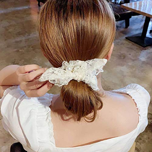 Frau Große Haargummis Mode koreanischer Stil Haarband Scrunchies Mädchen Pferdeschwanz Halter Gummiband Haarschmuck (Farbe: B) (A)
