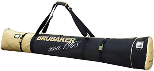 Brubaker Carver Pro St. Moritz Skisack für 1 Paar Ski und Stöcke - Schwarz Gold - 170 cm