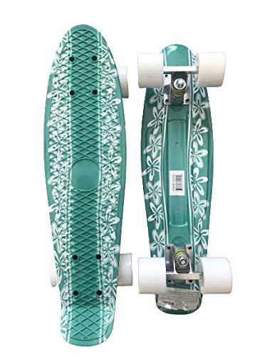 Skateboard, komplett, 55,9 cm, Cruiser für Kinder, Jugendliche, Anfänger, Kunststoff, Retro-Stil, PU-Räder (Old School)