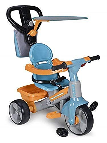 FEBER Famosa 800009614 - Evolutionäres Dreirad Baby plus Music Musikspielzeug für Mädchen von 9 Monaten bis 3 Jahren, blau