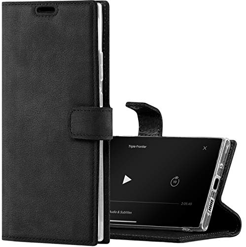SURAZO für Huawei P40 Pro - Premium RFID Echt Lederhülle Schutzhülle mit Standfunktion - Klapphülle Wallet case Handmade in Europa für Huawei P40 Pro