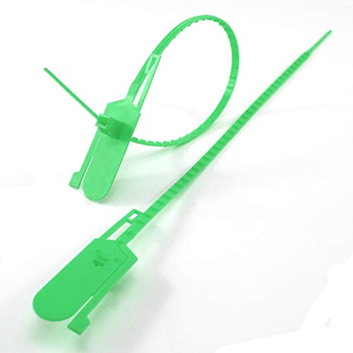 Kabelbinder,(R) Pull-Tite-Sicherheitssiegel, nummeriertes Etikett, manipulationssicher, abreißbarer Kunststoffbinder for Feuerlöscher, Gepäck (50 Stück x Rot) (Color : Green)