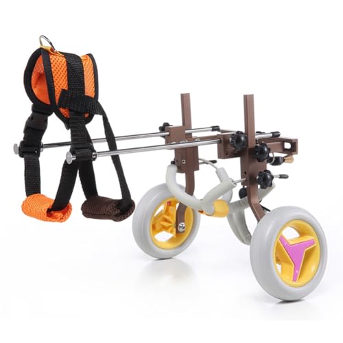 MegLob Rollstuhl Einstellbarer Hund, Pet -Rollstuhl Für Behinderte Hinterbein,Orange