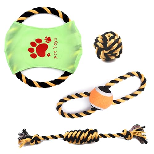 Puco Hunde Seil Apportierspielzeug Set Tauziehen Spiel für Hunde Zahnen Kauen Backenzahn Spielzeug Hunde Apportierspielzeug für Indoor Hunde Hunde Kauspielzeug