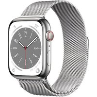 Apple Watch Series 8 LTE 45mm Edelstahl Silber Milanaise Silber