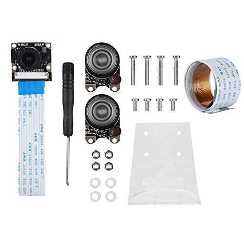 ASHATA Kamera Modul Kit für Raspberry Pi,Infrarotlicht Nachtsicht Kamera Modul Kits,5MP OV5647-Sensor Kamera Camera Module mit Kabel Set für Raspberry Pi 3B +/3B/2B/B +/Zero 1.3/Zero W