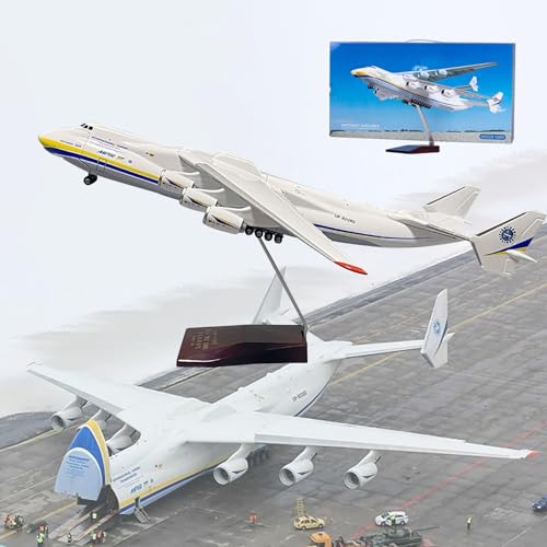 1:200 An-225 Antonov Modellflugzeug, Kunstharz, Flugzeugmodell, Ukraine, Bemalter Mriya-Transporter, Zu Öffnende Kabine, Druckguss-Modellflugzeug for Sammlung, Festival, Geschenk (16,5 Zoll)