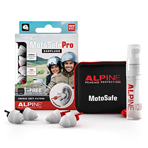 Alpine Motosafe Pro Ohrstöpsel Gehörschutz für Motorradfahrer Filterohrstöpsel