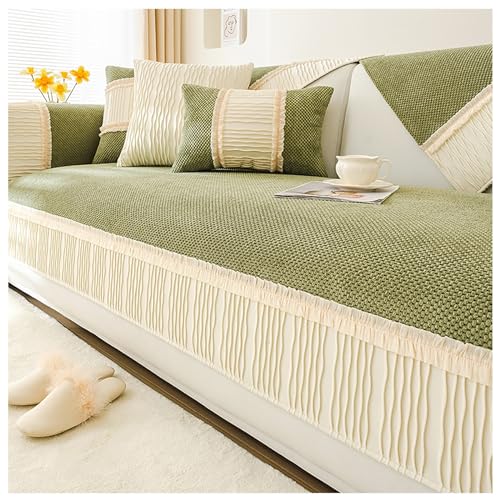Somsiwey Luxuriöser Plüsch-Sofa-Couchbezug, superweiche, Flauschige Sofa-Kissenbezüge, Rutschfester Sofa-Schonbezug für das Wohnzimmer von Hunden und Katzen(E,70x210cm)