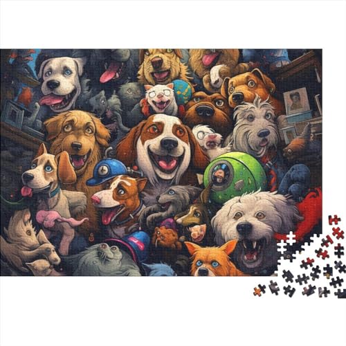 Gruppenfoto von Hunden, 1000 Teile, für Erwachsene, lustiges Puzzle, Lernspiel, Heimdekoration, Spielzeug, Intellektuelles Spiel, hochwertig und langlebig, 1000 Teile (75 x 50 cm)