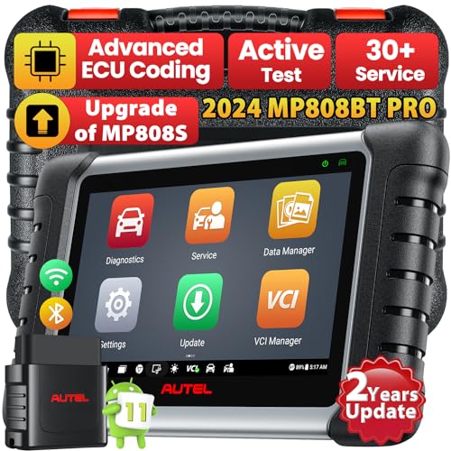 Autel MaxiPRO MP808BT OBD2 Diagnosegerät Auto Scanner, 2 Jahre Kostenloses Update (Wert £577), 2022 ECU-Codierung Entsperrt Versteckte, Upgrade von DS808 MP808, 30+ Dienst, Bidirektional & VAG Geführt