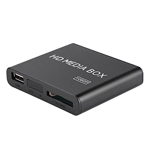 HDMI Media Player, Full HD Mini Box Media Player 1080P HDMI Digital Media Player Box Tragbare Unterstützung USB RMVB MP3 AVI MKV 110-240V(EU-Stecker)