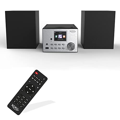 Xoro HMT 500 - Micro System Internet-/ DAB+/FM-Radio, CD Player, Bluetooth, Mediaplayer, 2.4"" Farbdisplay, RC ,2x10W, schwarz
