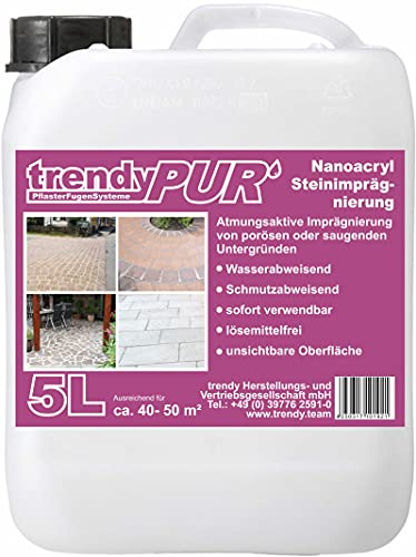 trendyPUR Nanoacryl Steinimprägnierung 5 L - gebrauchsfertig - zur Imprägnierung von porösen und saugenden Untergründen