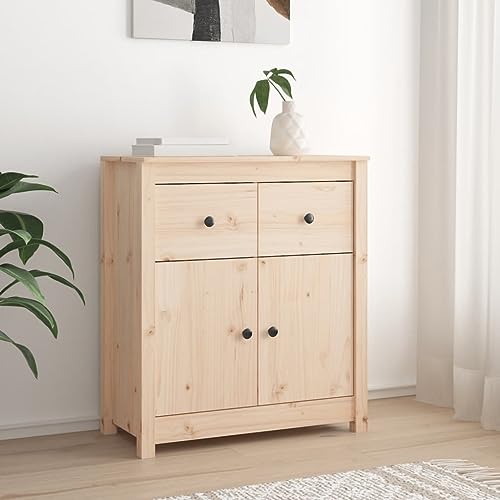 THOYTOUI Küchenanrichte,Dekorativer Tisch,Moderner Beistelltisch aus Holz für Wohnzimmer,Schlafzimmer und Büro,Sideboard 70 x 35 x 80 cm Massivholz Kiefer