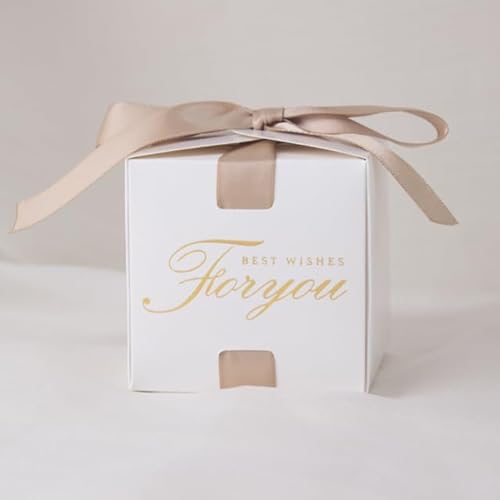 20/50 Stück Hochzeitsbegleiter-Süßigkeitenbox, Band, quadratisch, Geschenkbox, Schokoladen-Süßigkeitsbox