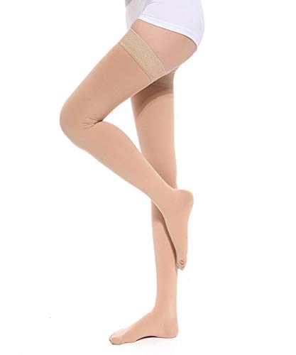 Egurs Oberschenkel Kompression Socken (30-40 mmHg) Elastisch Kompressionsstrümpfe für medizinische, Athletic, Ödeme, Krampfadern, Schwangerschaft, tibiakantensyndrom, Pflege Haut L