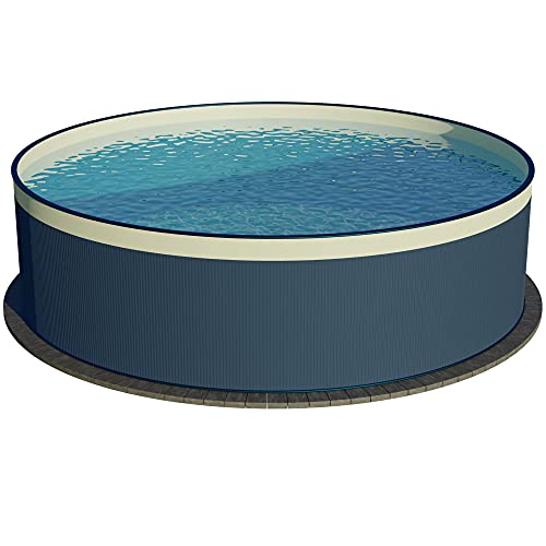 Planet Pool Stahlwandpool rund Größe wählbar, 90cm tief, Stahl 0,3mm anthrazit, Folie 0,2mm Sand, Overlap 450x90