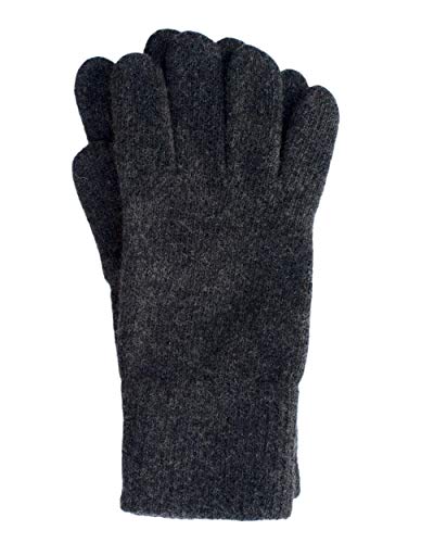 Foster-Natur, Merino Herren Finger Handschuhe, 100% Wolle (8,5, Anthrazit)
