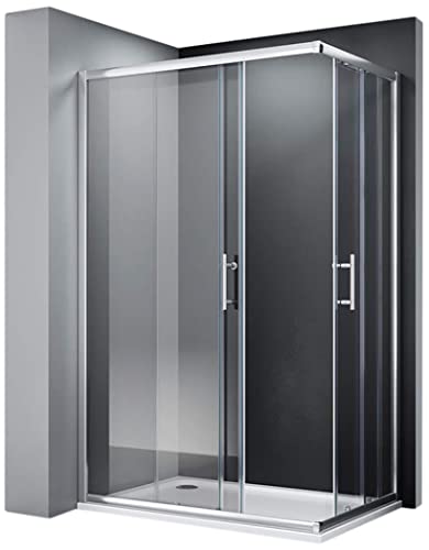80x80cm Eckeinstieg Duschkabine Sicherheitsglas Schiebetür Eckdusche Duschabtrennung Duschschiebetür Glas
