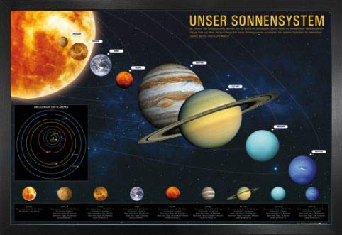 1art1 Das Sonnensystem Poster und MDF-Rahmen - Unser Sonnensystem (91 x 61cm)