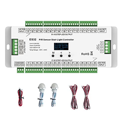 Oikabio 32CH ES32 PIR-Sensor Treppenlicht Controller Menschlichen Körper Induktive Infrarot-Schalter Leiter-Lamm-Steuerung für Einfarbig