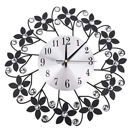 Wanduhr, große moderne 3D-Uhr ohne Ticking Europäische Wanduhr aus Schmiedeeisen Große schicke dekorative Uhr für Wohnzimmer, Schlafzimmer, Büroräume Perfekt dekorativ