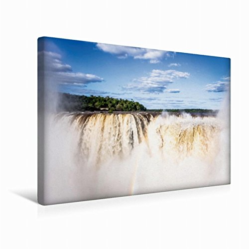 Calvendo Premium Textil-Leinwand 45 cm x 30 cm quer, Wasserfälle von Iguazú | Wandbild, Bild auf Keilrahmen, Fertigbild auf echter Leinwand, Leinwanddruck: Gauchos - Anden - Wasserfälle Orte Orte