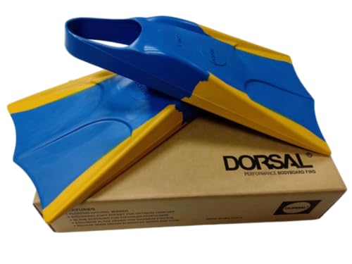 DORSAL Bodyboard Floating Swimfins (Flippers) Blue/Yellow 12-13 US Mens