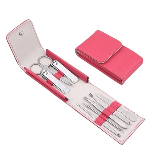 8 teile/satz Nagelknipser Set Nagelschere Nagelpflege Zangen Kit (Color : Pink)