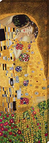 1art1 Gustav Klimt - Der Kuß II Poster Leinwandbild Auf Keilrahmen 150 x 50 cm